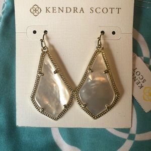 Alex gold trimmed drop earrings ivory pearl